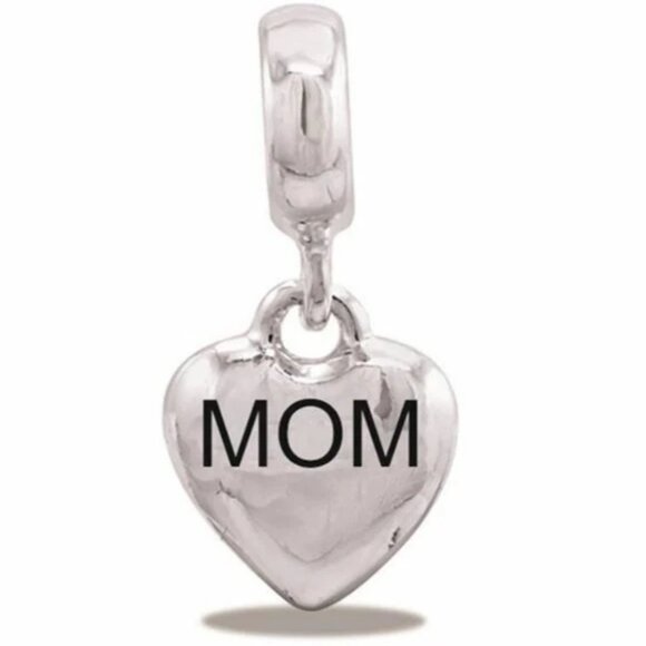 DaVinci Charm Bracelet 8.5" 9 Beads - Mother Mom Hearts Love Beads & Dangles NWT - Picture 4 of 5